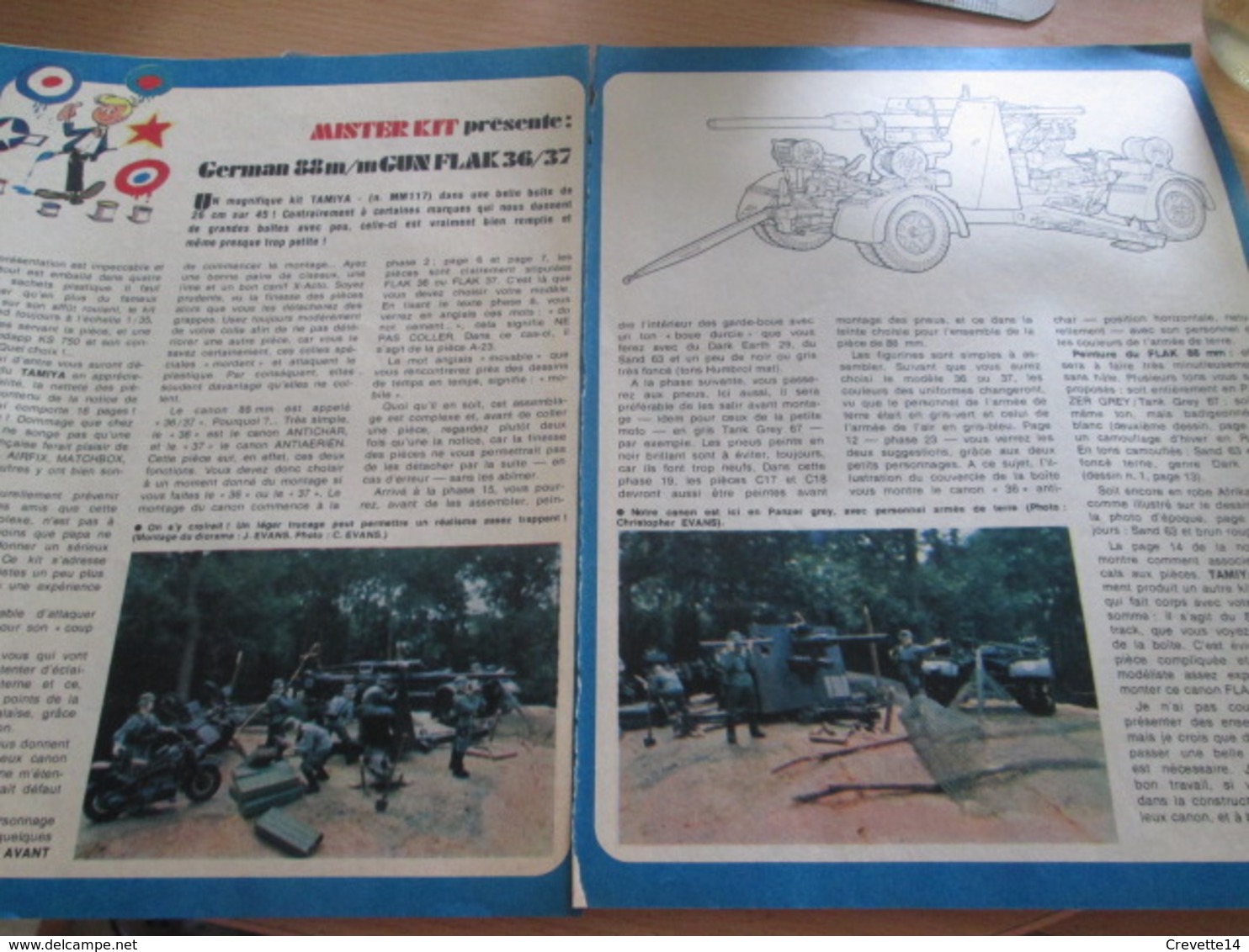 Page Issue De SPIROU Années 70 / MISTER KIT Présente : DOUBLE PAGE / GERMAN 88 MM FLAK GUN Par TAMIYA 1/35e - France