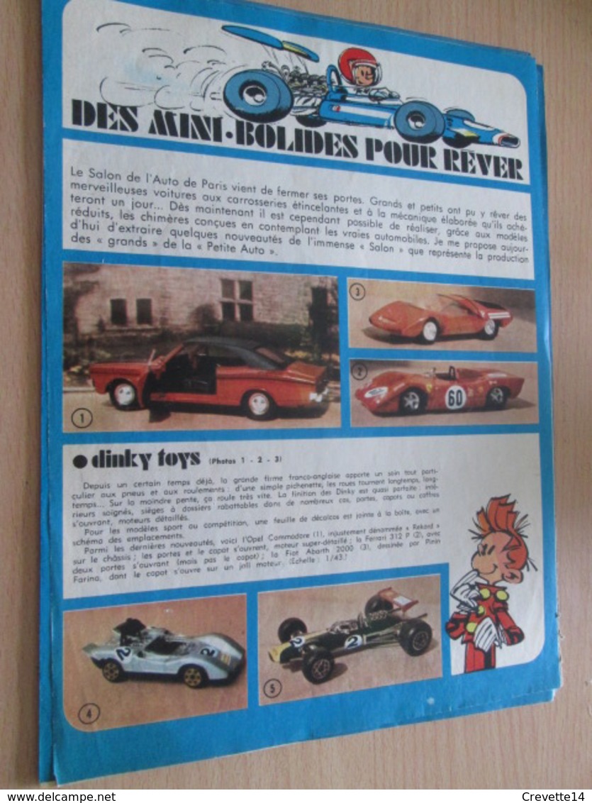 Page Issue De SPIROU Années 70 / MISTER KIT Présente : DOUBLE PAGE / MINI BOLIDES DINKY NOREV SOLIDO MATCHBOX - France