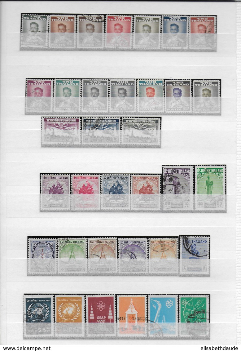 SIAM /THAILAN - BELLE COLLECTION OBLITERES (QUELQUES NEUFS MODERNES DONT CARNET) 16 SCANS - COTE IMPORTANTE NON FAITE