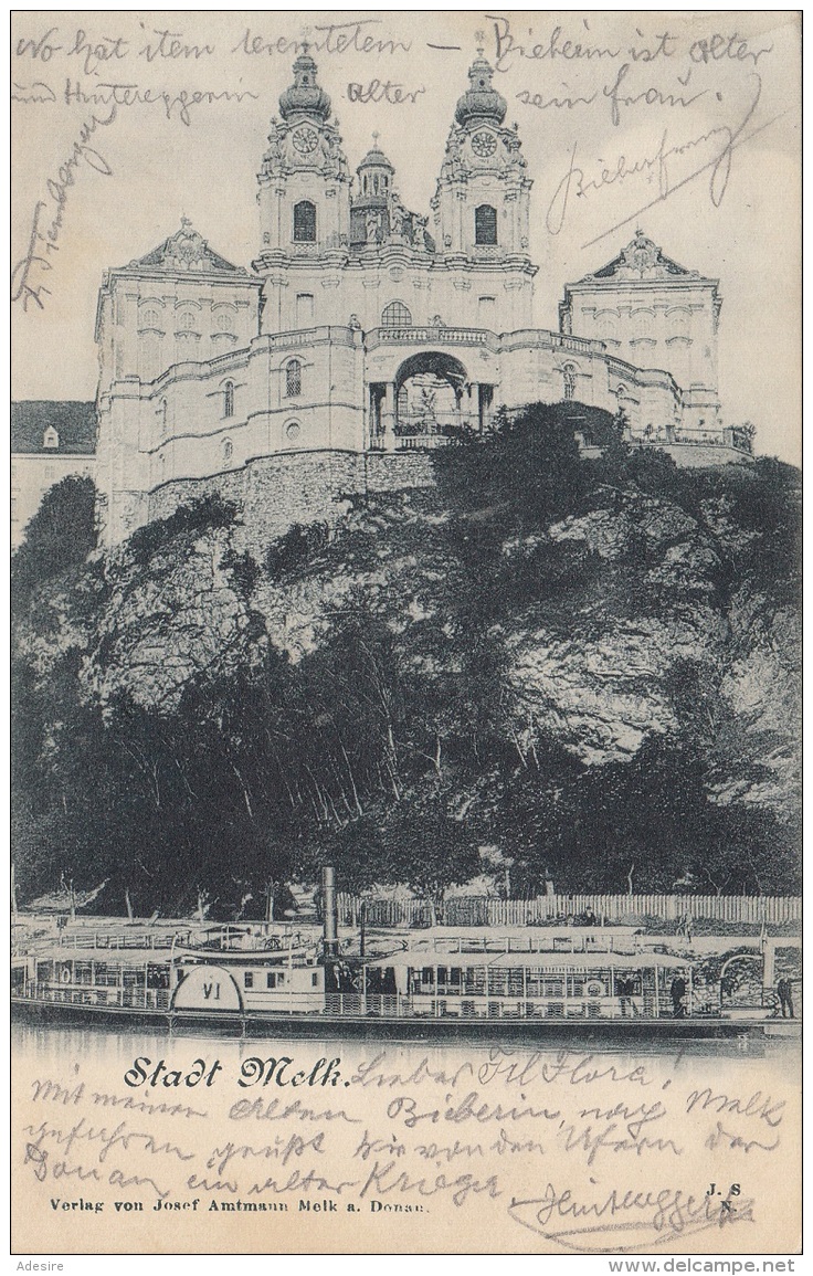 Stadt MELK (NÖ) - Raddampfer, Gel.1898 - Melk