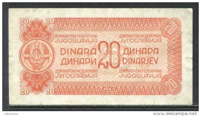 329-Yougouslavie Billet De 20 Dinara 1944 - Yugoslavia
