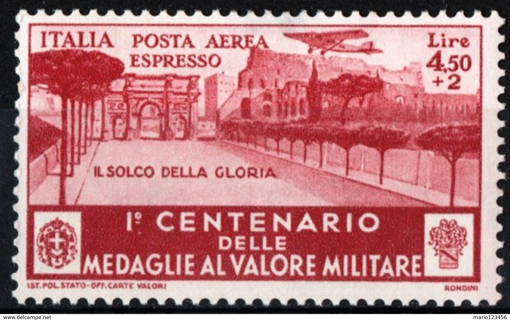 ITALIA, ITALY,REGNO, ESPRESSO AEREO, MEDAGLIE VALOR MILITARE, 1934, NUOVO (MLH*) Michel 513   Scott CE9 - Poste Aérienne