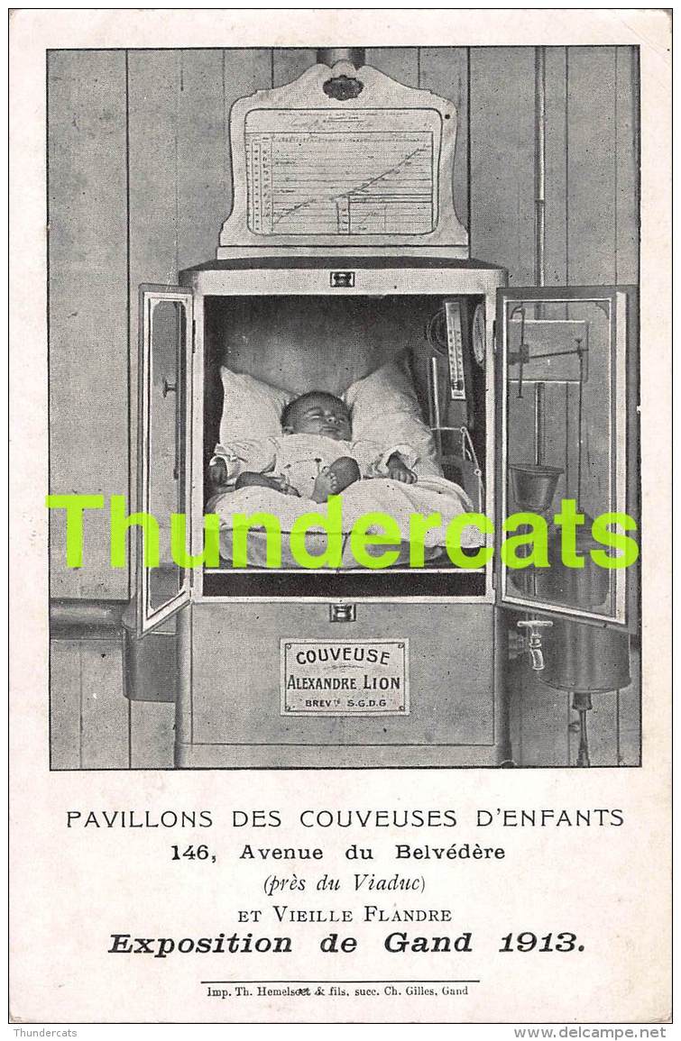 CPA GENT GAND PAVILLONS DES COUVEUSES D'ENFANTS EXPOSITION DE GAND 1913 - Gent