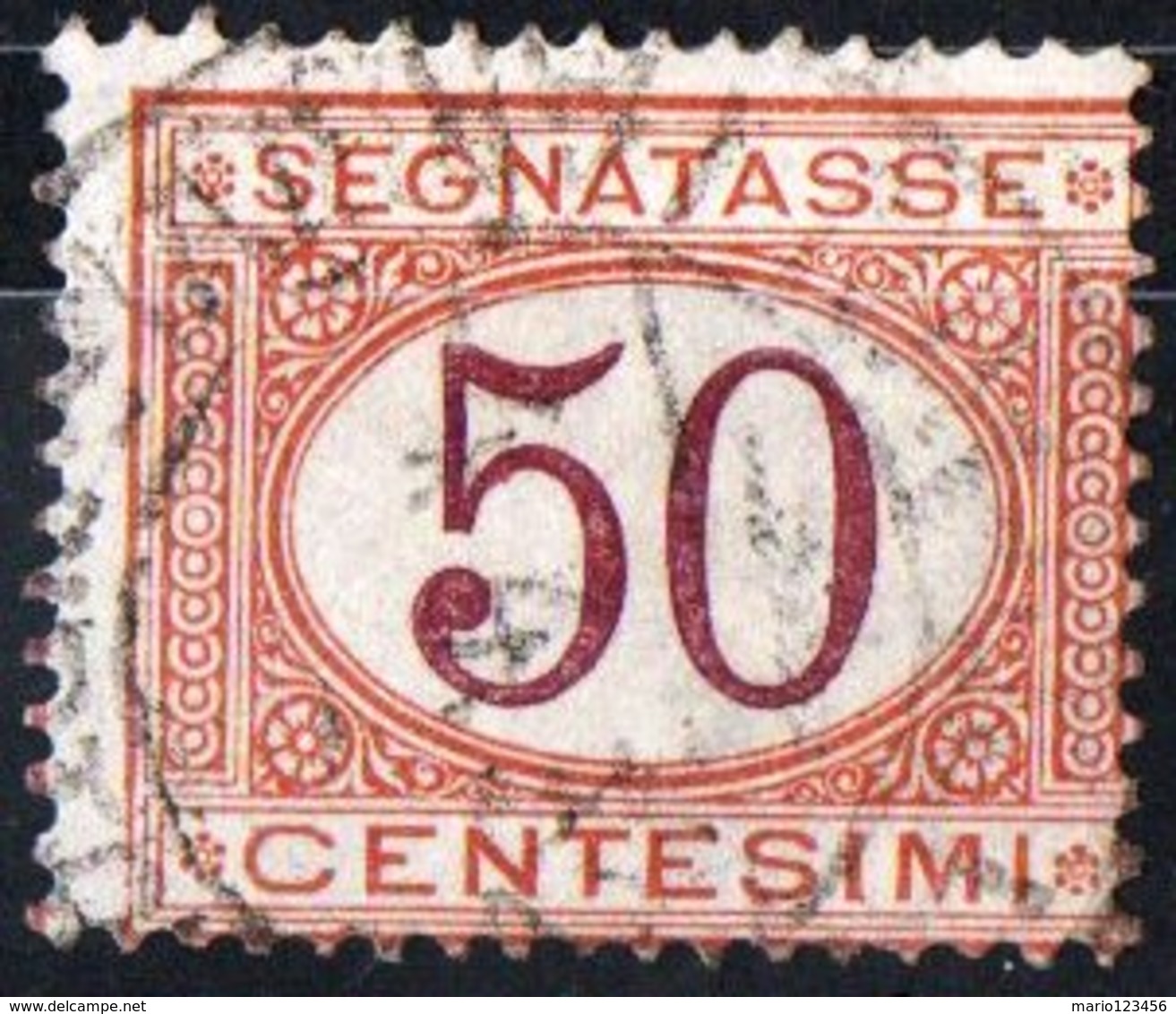 ITALIA, ITALY, SEGNATASSE, POSTAGE DUE, REGNO, 1870 FRANCOBOLLO USATO Y.T.  T9   Scott J10 - Segnatasse