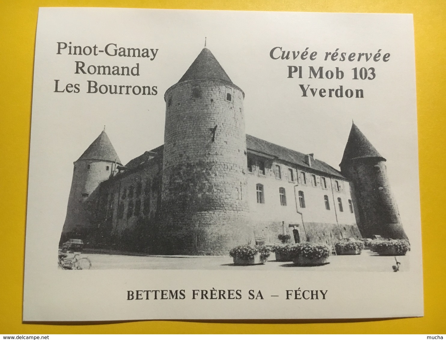 8696 - Cuvée Réservée Place Mobilisation 103 Yverdon  Suisse Pinot-Gamay  & Féchy 2 étiquettes - Militaire