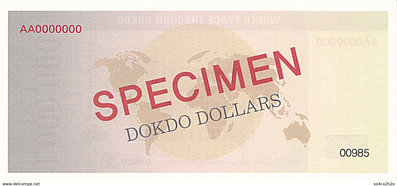 Specimen Île DOKDO Corée 1 000 000 Dollars 2012 UNC - Fictifs & Spécimens