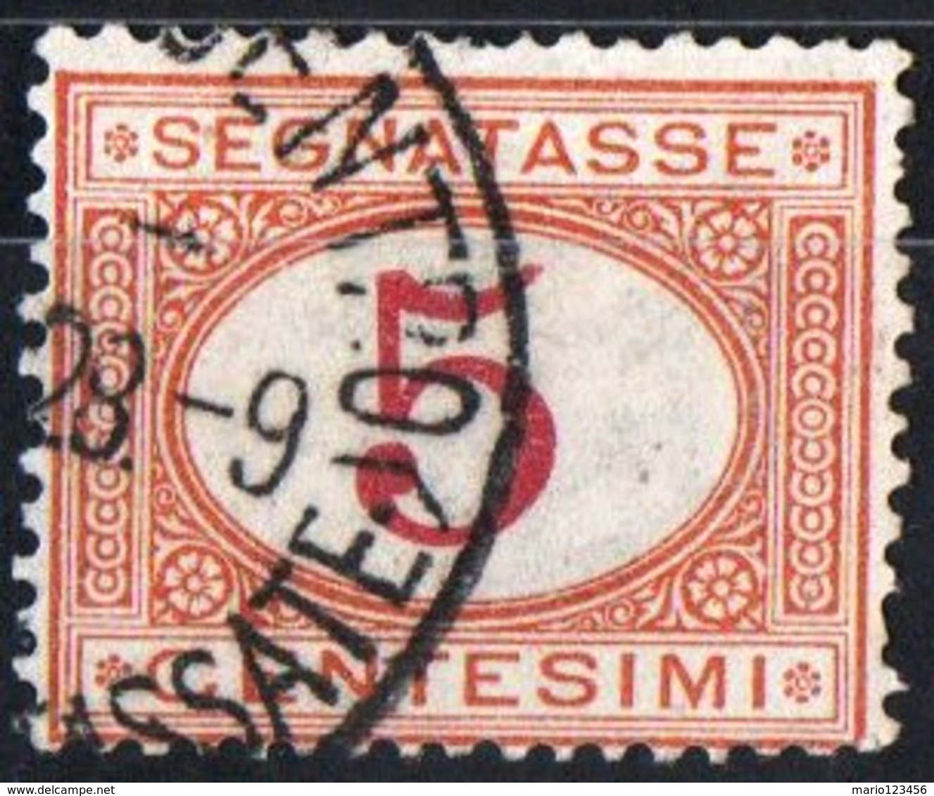 ITALIA, ITALY, SEGNATASSE, POSTAGE DUE, REGNO, 1890 FRANCOBOLLO USATO Un. S20    Michel P5b - Segnatasse