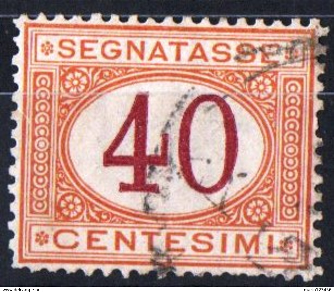 ITALIA, ITALY, SEGNATASSE, POSTAGE DUE, REGNO, 1890 FRANCOBOLLO USATO Un. S24    Michel P8b - Segnatasse