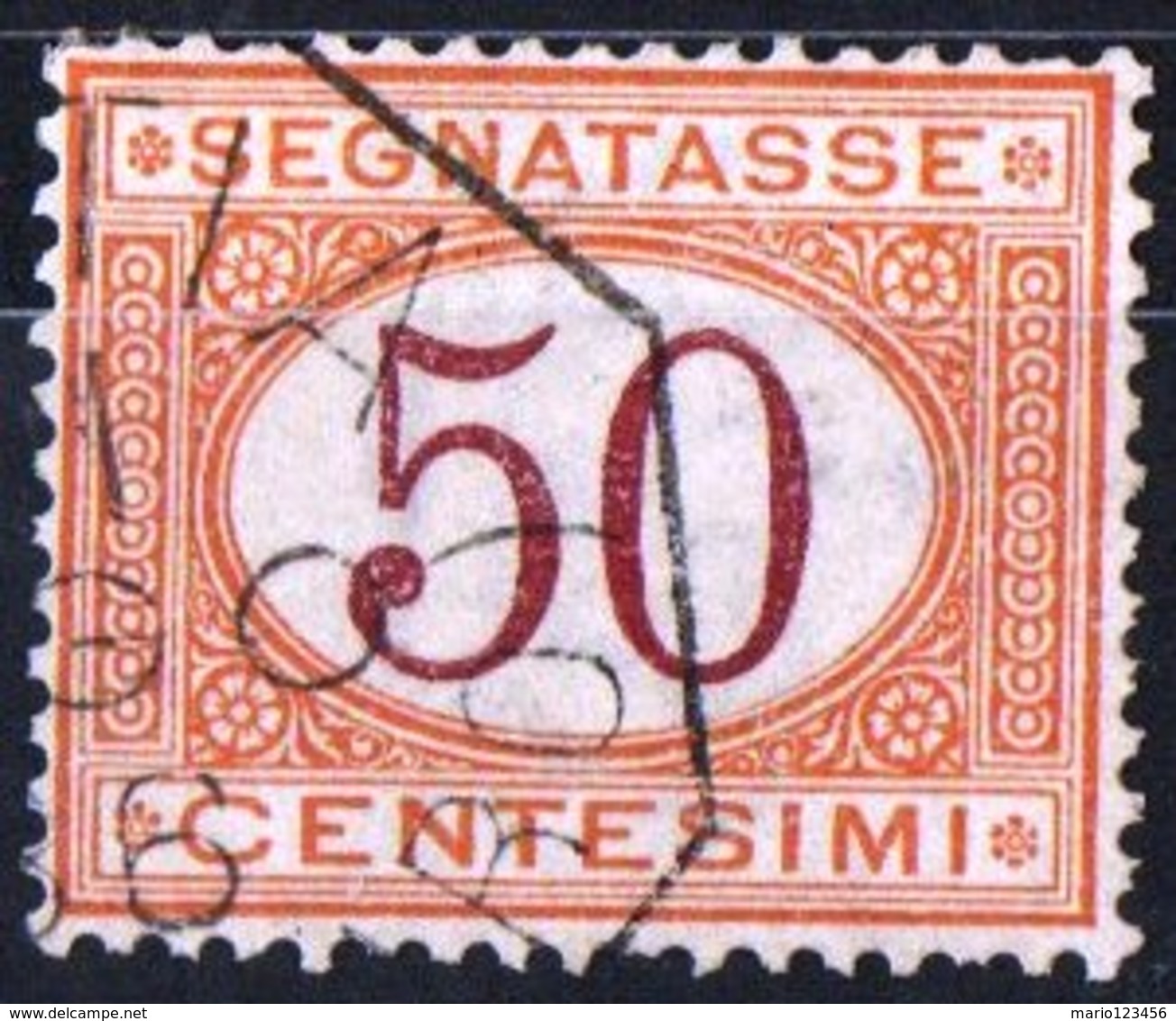 ITALIA, ITALY, SEGNATASSE, POSTAGE DUE, REGNO, 1890 FRANCOBOLLO USATO Un. S25   Michel P9b (1) - Segnatasse