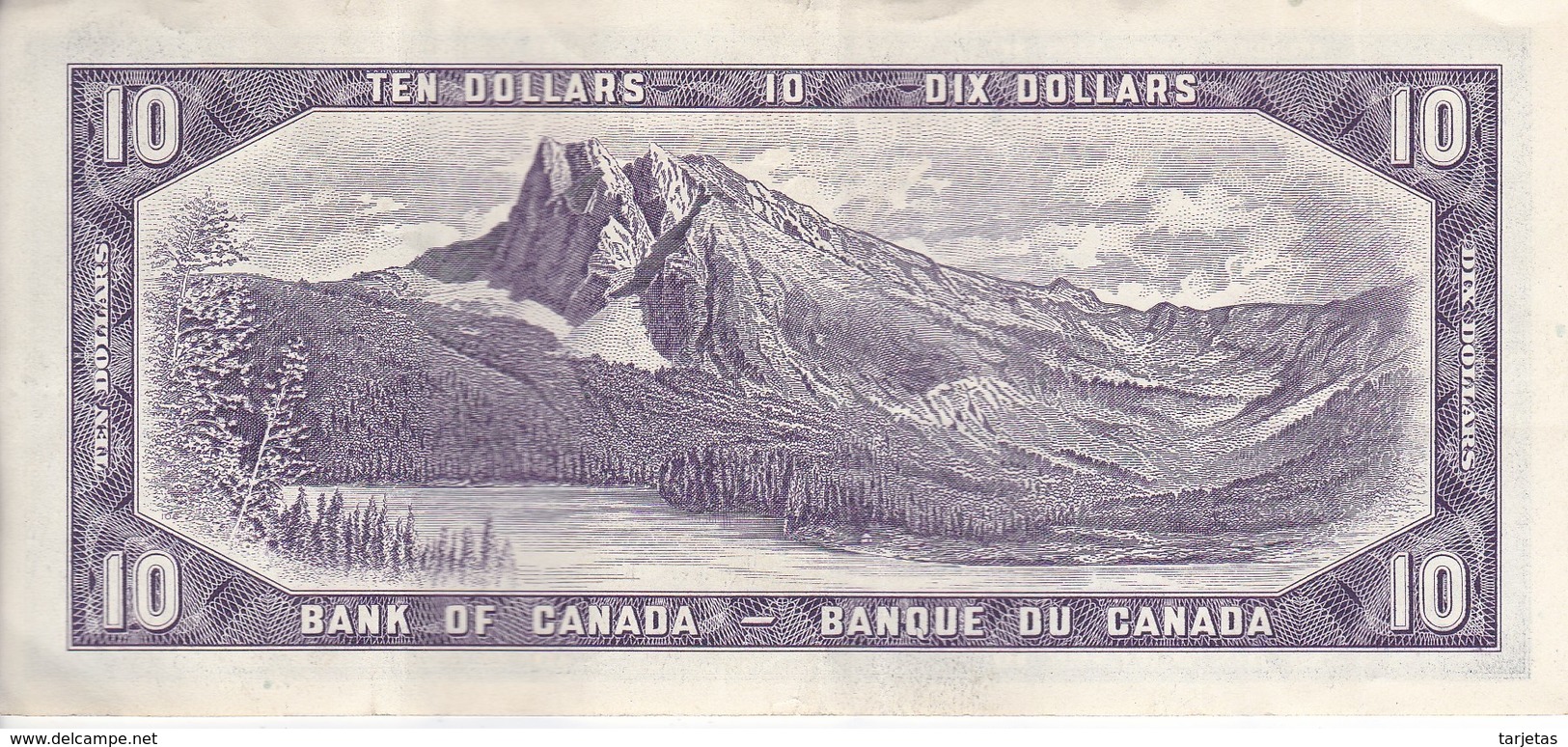 BILLETE DE CANADA DE 10 DOLLARS DEL AÑO 1954 EN CALIDAD EBC (XF) (BANKNOTE) RARO - Canada