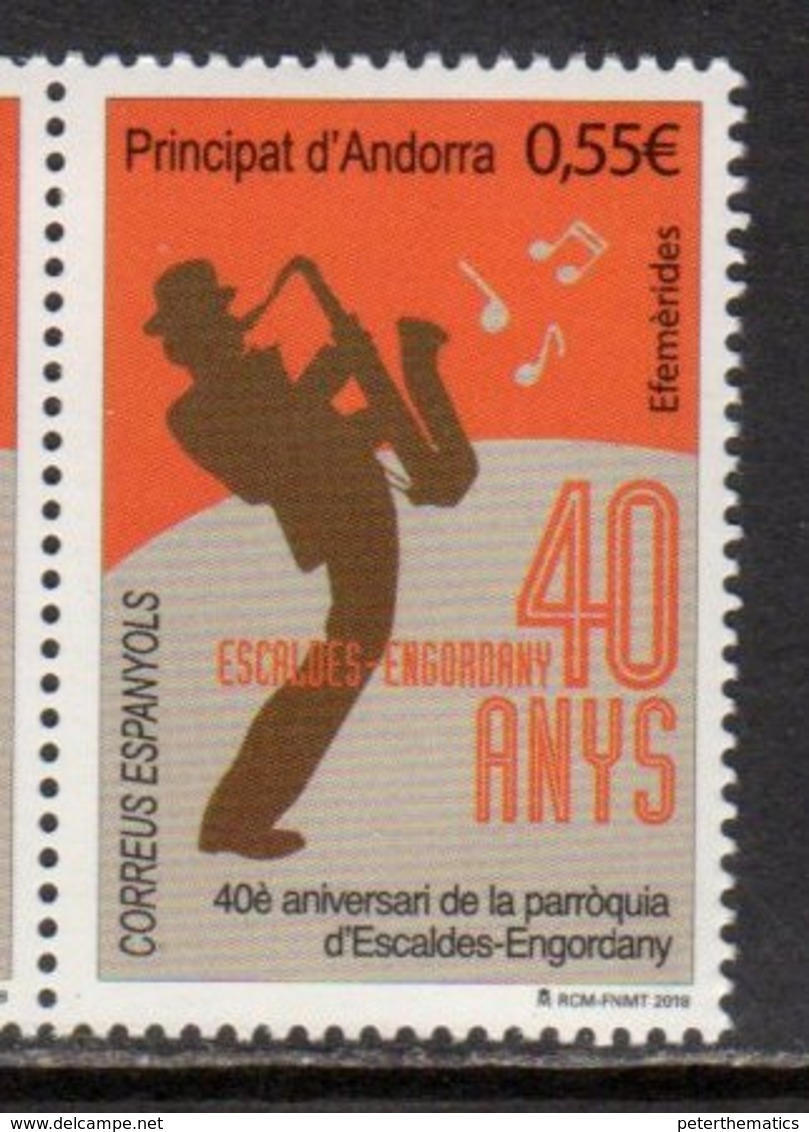 SPANISH ANDORRA, 2018, MNH, MUSIC, 40th ANNIIVERSARY OF PARISH ESCALDES- ENGORDANY,1v - Musique