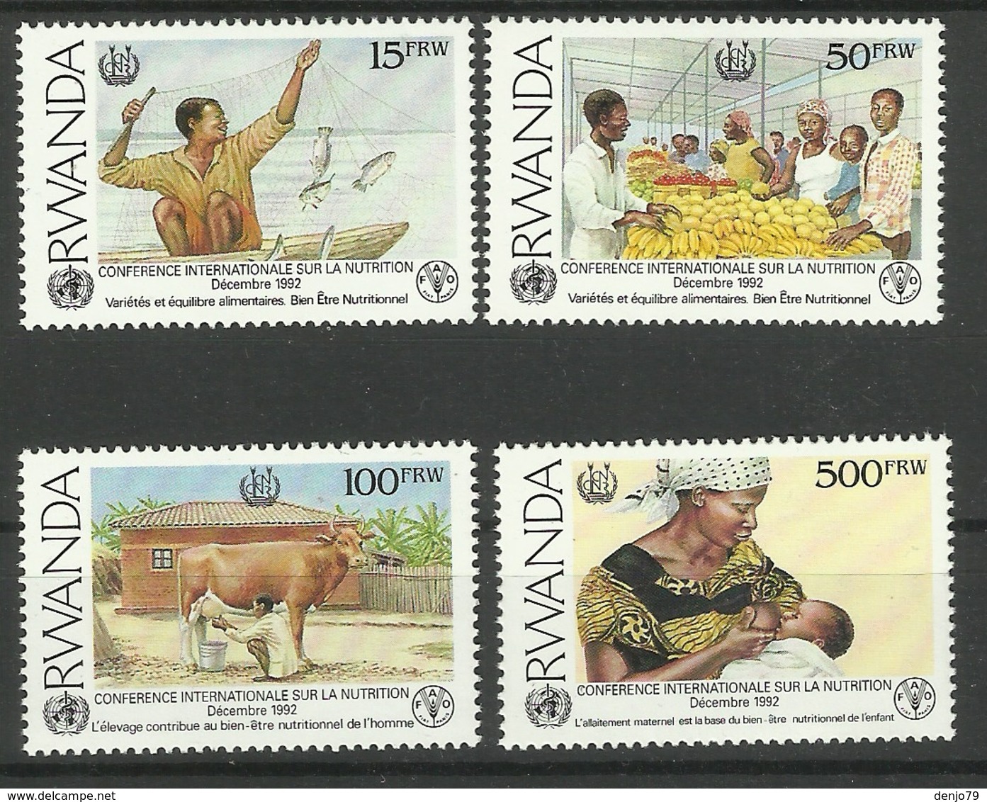 RWANDA  1992  WORLD CONFERENCE ON NUTRITION SET MNH - Ongebruikt