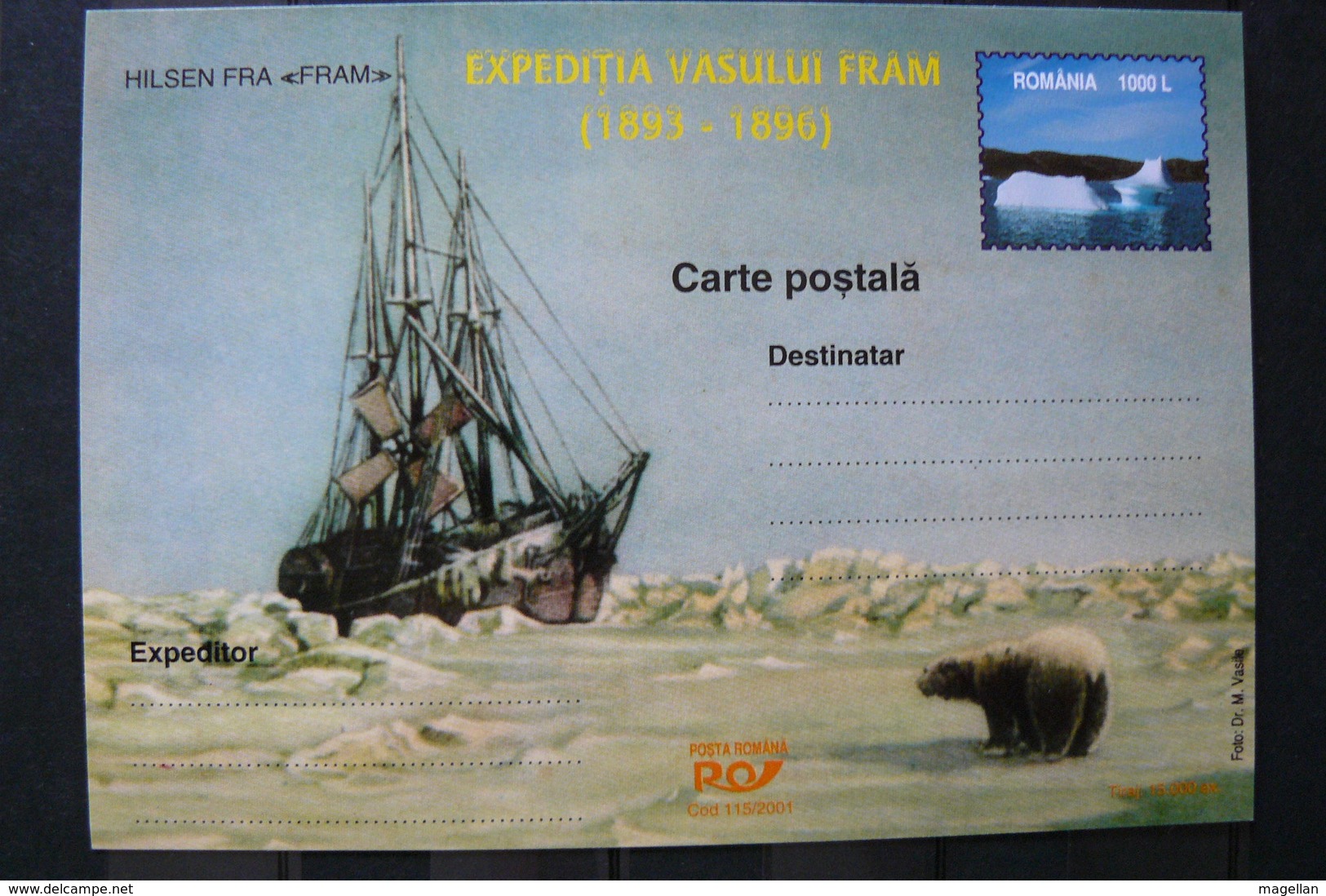 Roumanie - Entier Postal Neuf - Expédition Polaire Vasului Fram 1893/1896 - Voilier Pris Dans Les Glaces - Schiffe