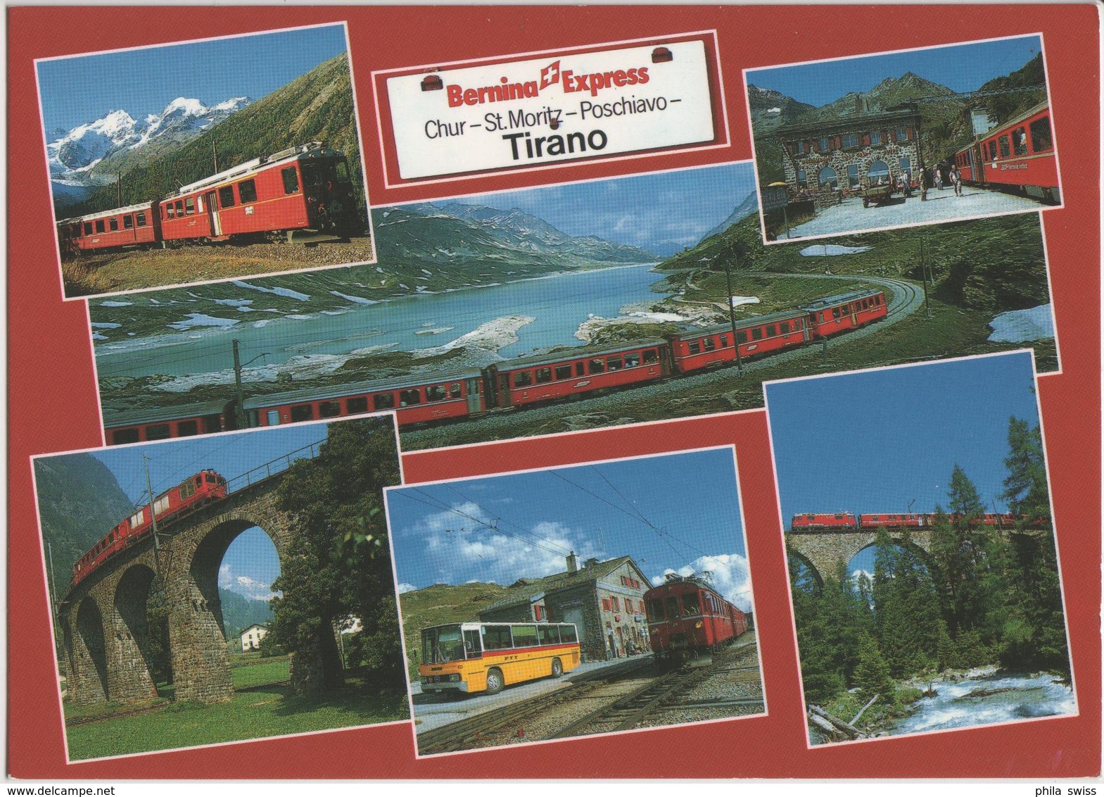 Bernina-Express Der Rhätischen Bahn Chur-St. Moritz-Poschiavo, Postauto - Photo: R. Canal - Autres & Non Classés