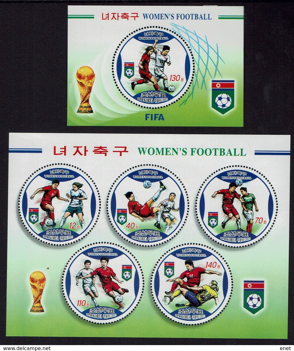 Korea-Nord 2007 - Fußball Football -Weltmeisterschaft Der Frauen, China - MiNr Block 674+675 - Ungebraucht