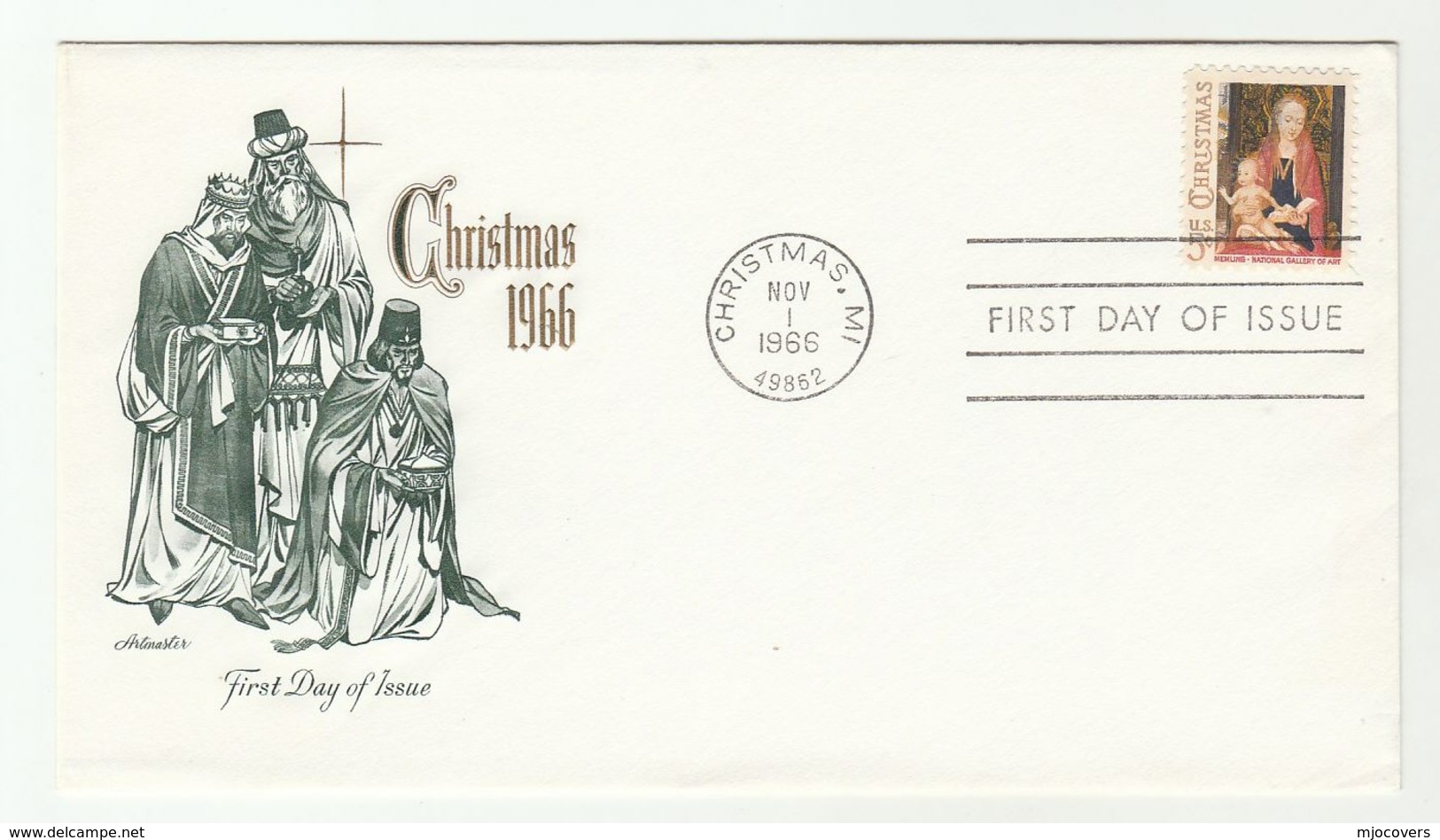 1966 'CHRISTMAS Mi' USA FDC Christmas Stamps Cover Religion - Christmas