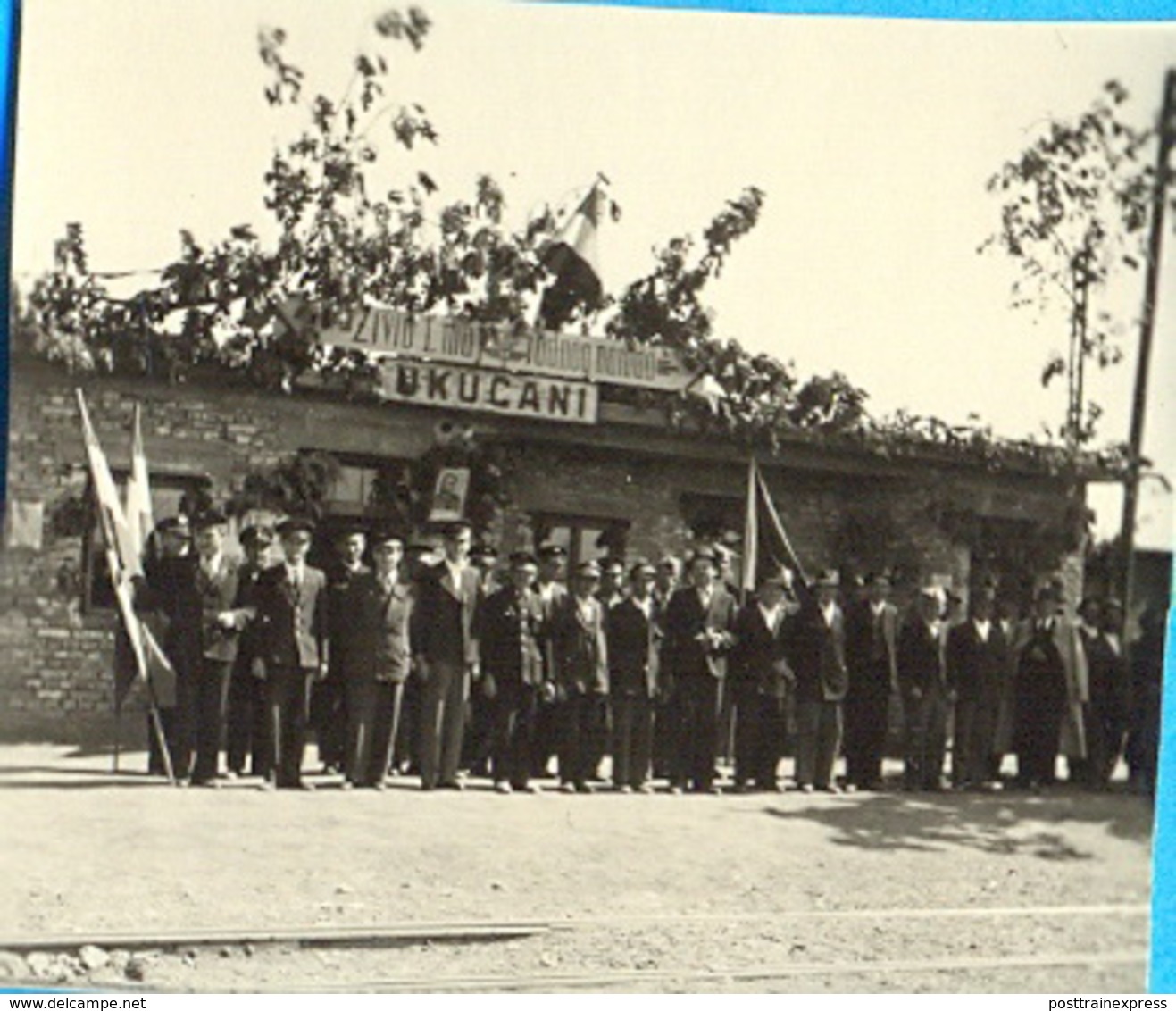 EX. YU. Croatia. Okucani. Railway Station. 4X5 Cm. - Treni