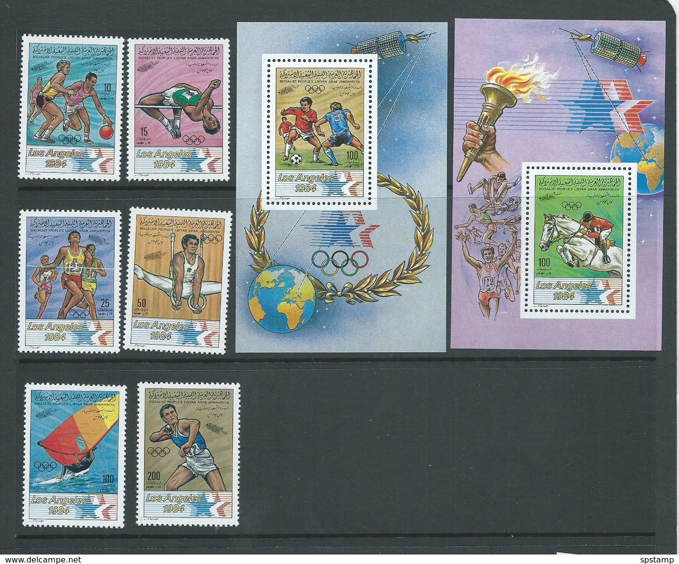 Libya 1984 Los Angeles Olympic Games Set Of 6 & Two Miniature Sheets MNH - Libië