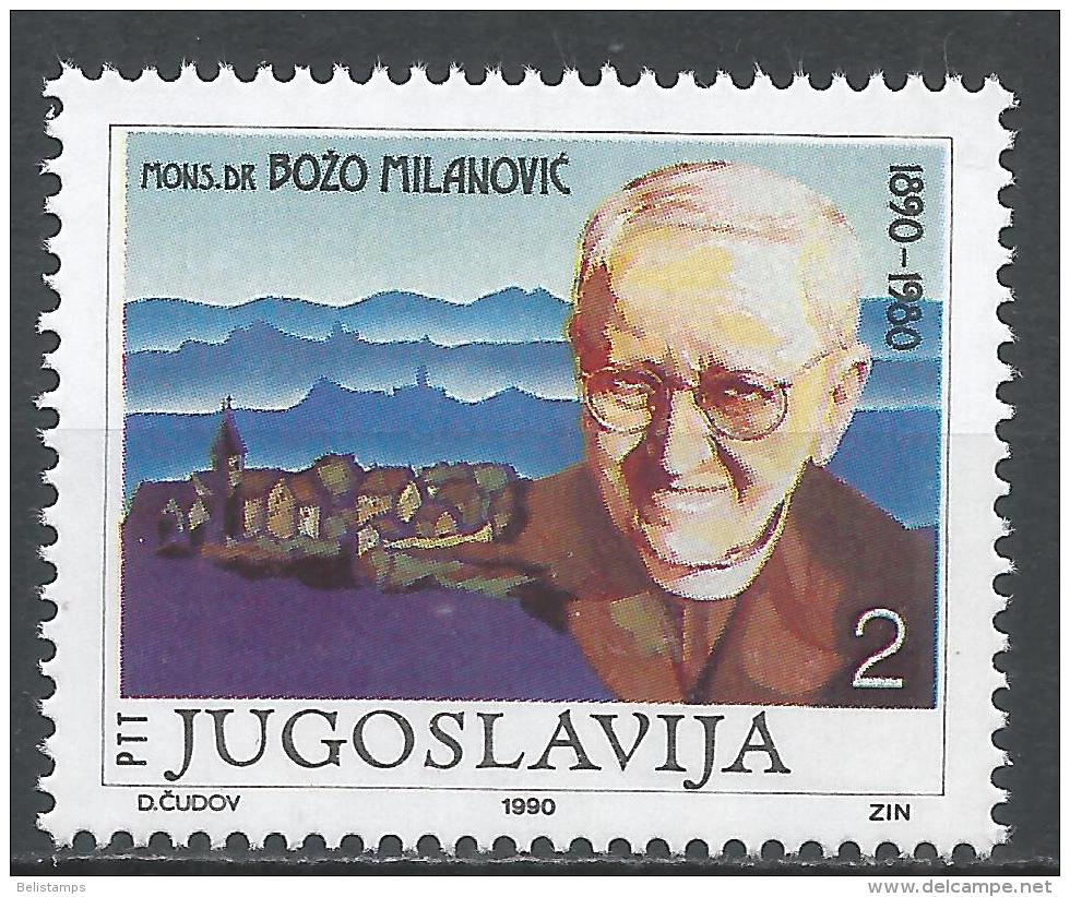 Yugoslavia 1990. Scott #2081 (MNH) Dr Bozo Milanovic (1890-1980), Religious And Political Leader * - Neufs