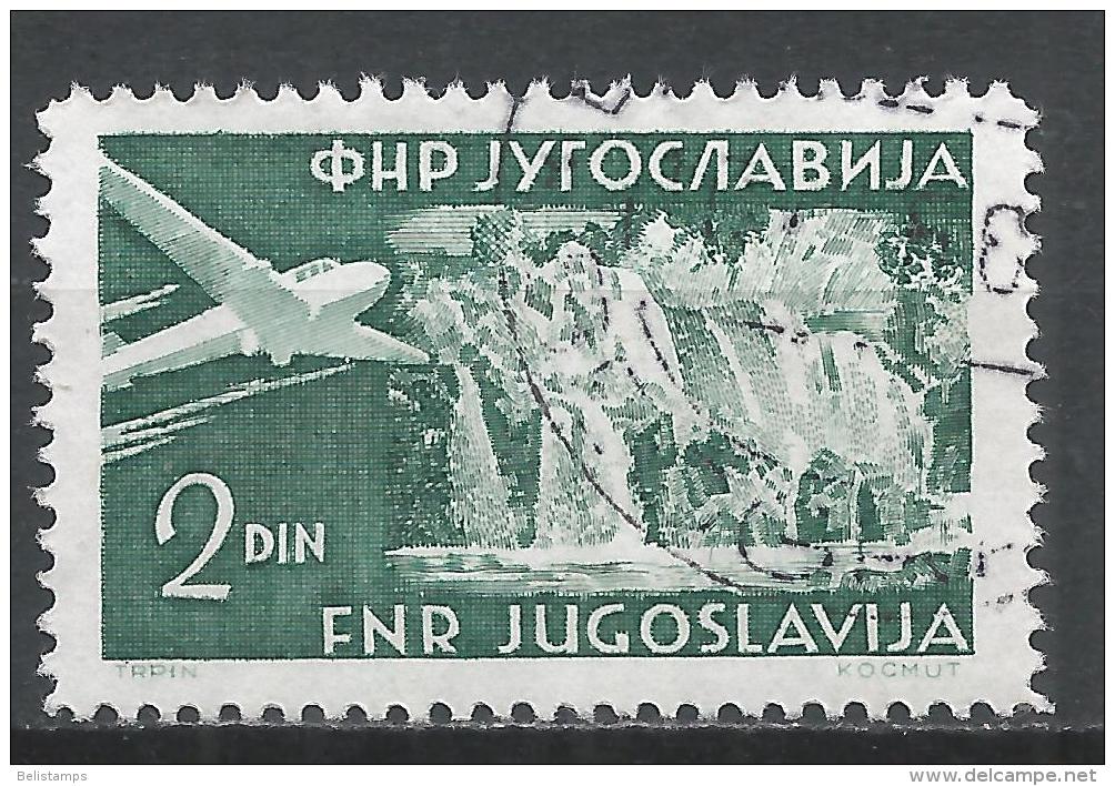 Yugoslavia 1951. Scott #C35 (U) Cascades Plitvice * - Poste Aérienne