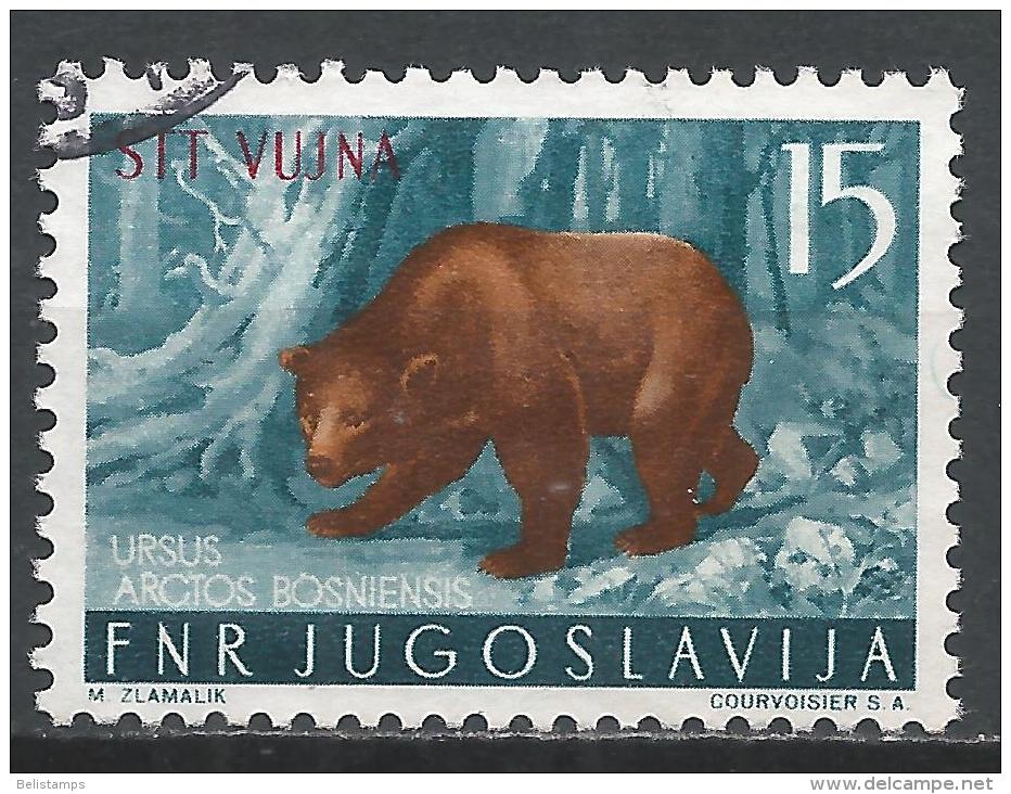 Yugoslavia (Trieste) 1954. Scott #96 (U) Brown Bear, Overprinted STT VUJNA * - Usados