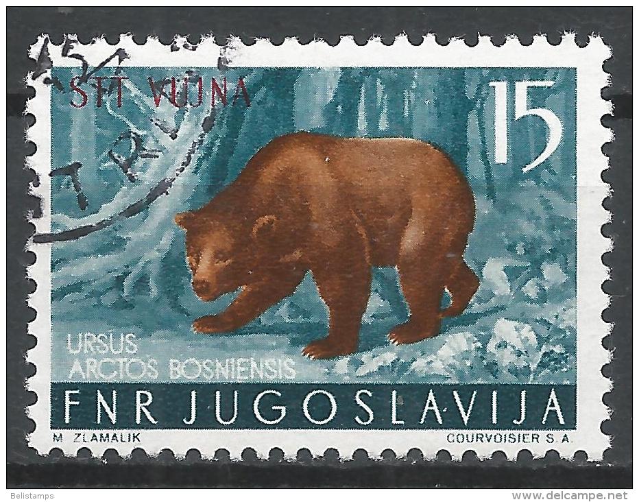 Yugoslavia (Trieste) 1954. Scott #96 (U) Brown Bear, Overprinted STT VUJNA * - Oblitérés