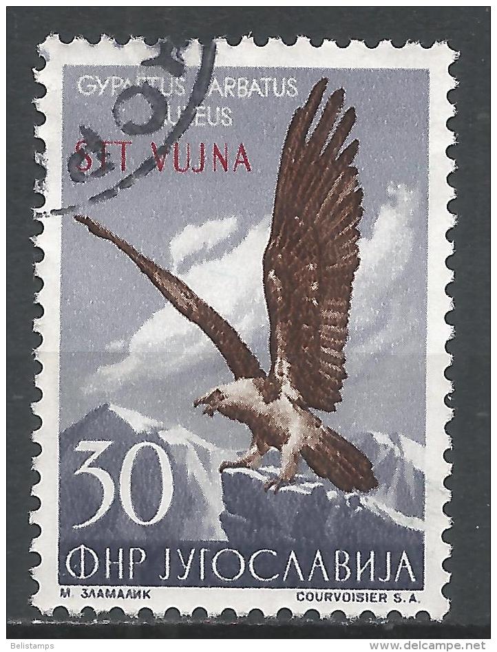 Yugoslavia (Trieste) 1954. Scott #99 (U) Lammergeier, Eagle, Overprinted STT VUJNA * - Oblitérés