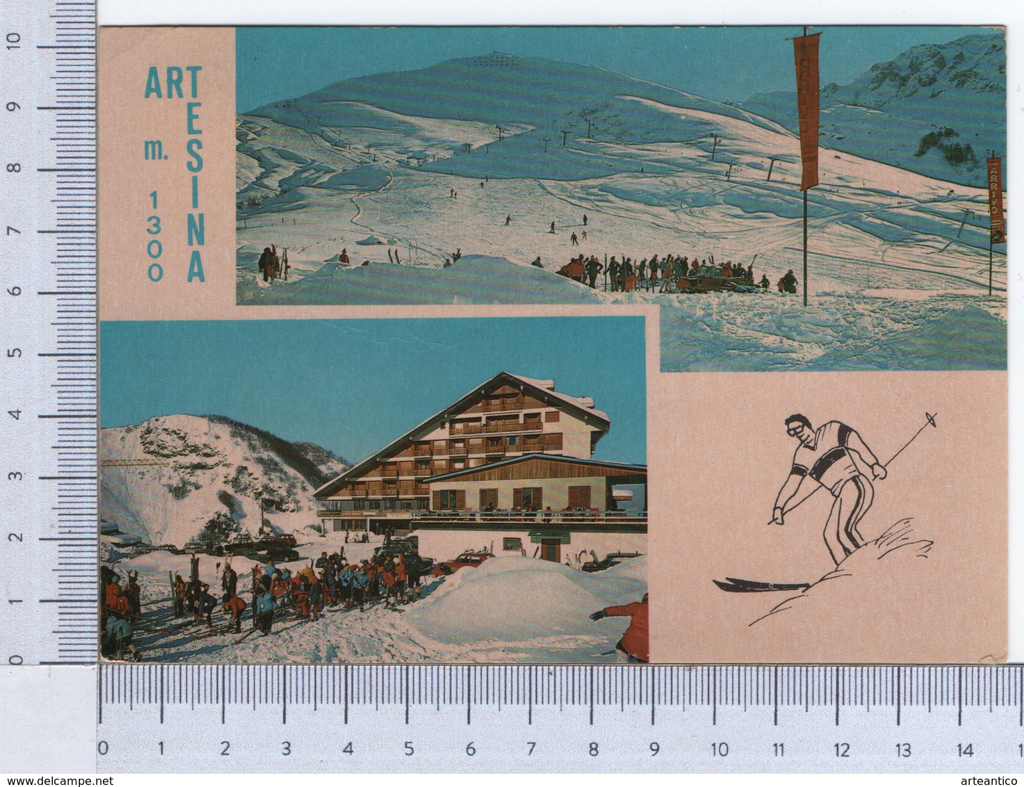 Artesina ~ Frabosa Sottana ~ Condominio Marguareis E Campi Da Sci ~ Neve ~ Montagna ~ 1980 ~ Litografia G.& G. Del Cielo - Sonstige & Ohne Zuordnung