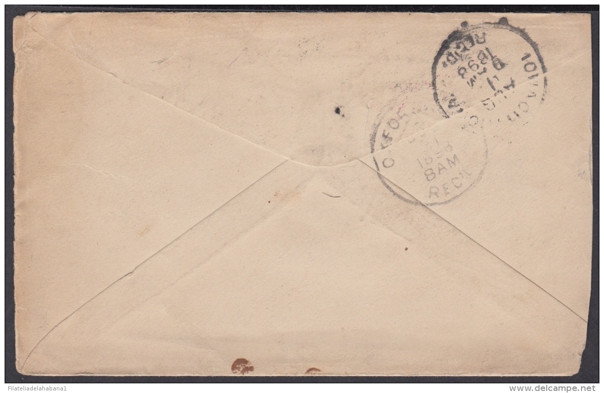 1898-H-66 US OCCUPATION ANTILLES. CAMP MERRITS. PATRIOTIC COVER, REMEMBER THE MAINE 1898. - Briefe U. Dokumente