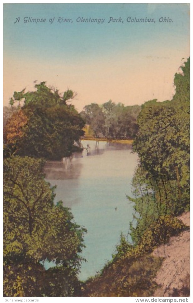Ohio Columbus Glimpse Of River In Olentangy Park 1909 - Columbus