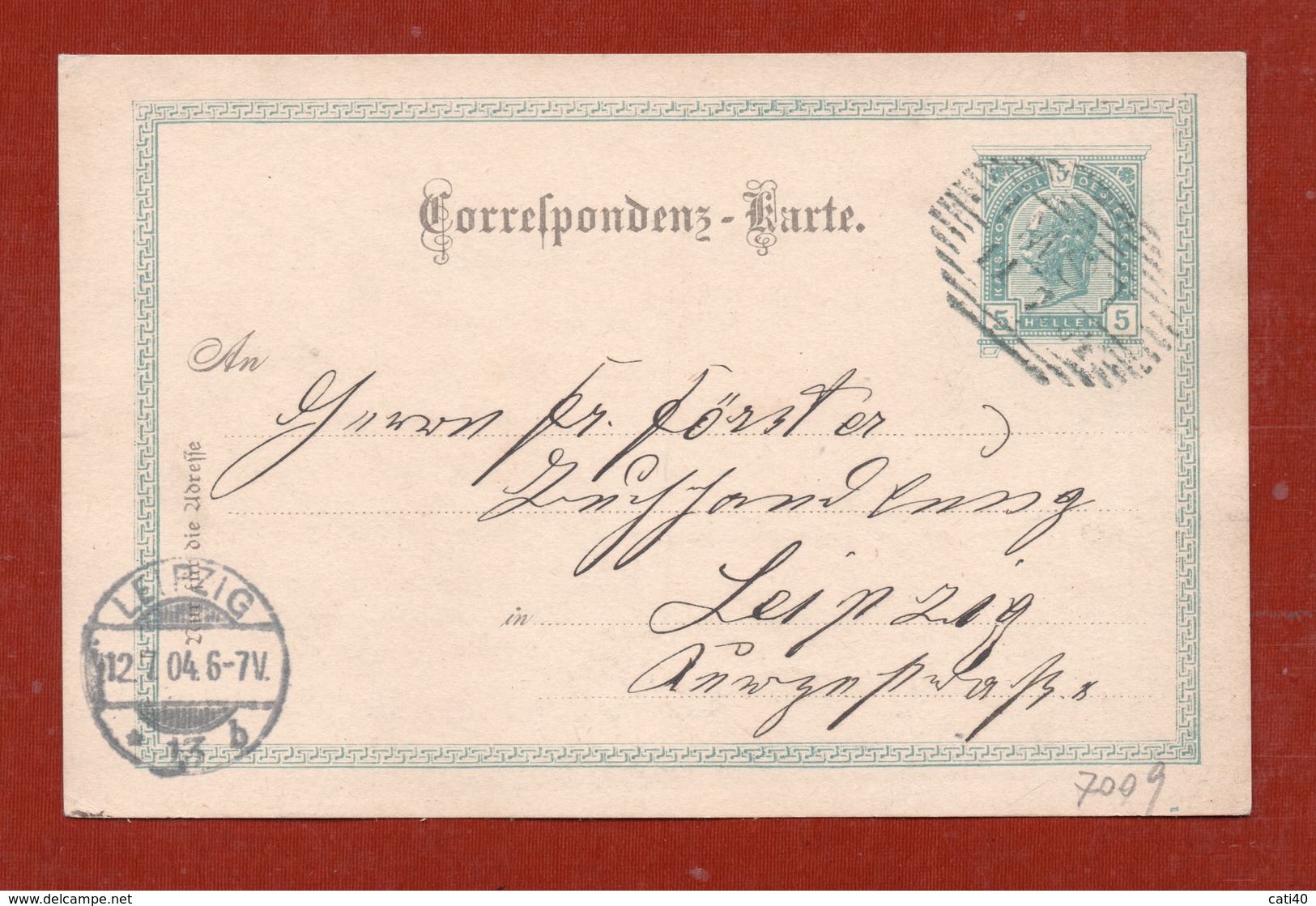 CARTOLINA POSTALE AUSTRIA  5 K  DA IMST TIROL  A LEIPZIG LIPSIA IN DATA  11/7/1904 - Altri & Non Classificati