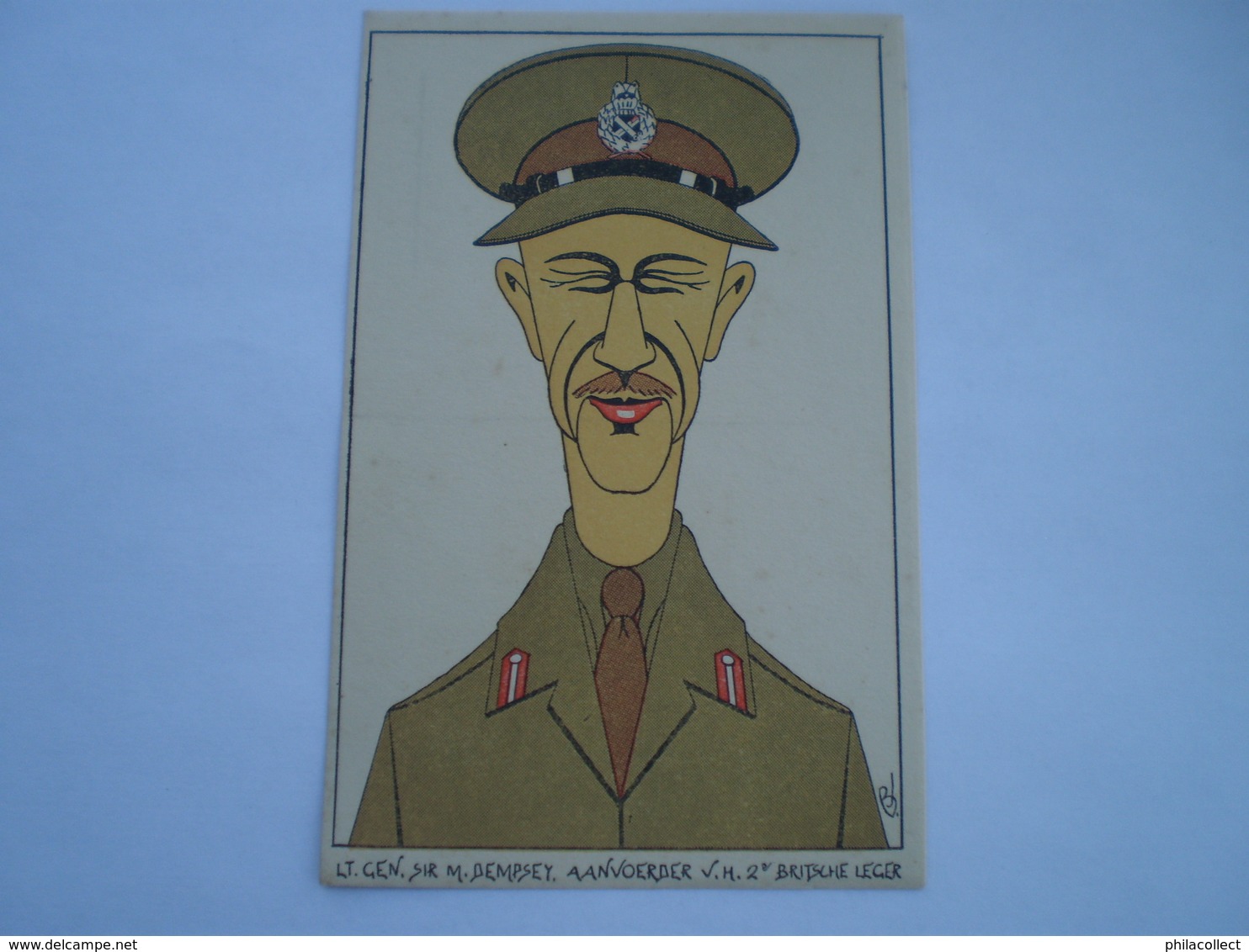 Militair - WW2 // Caricature // Lt.Gen.Sir.M.Dempsey // NL Card // 19?? - Personen