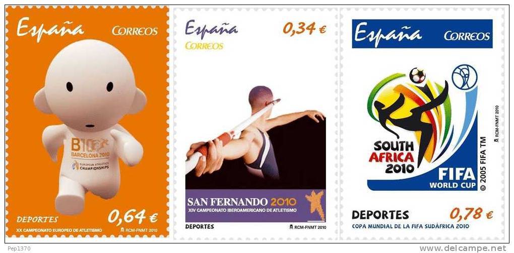 ESPAÑA 2010 - DEPORTES - SERIE DE 3 SELLOS - EDIFIL Nº 4569-4571 - Altri & Non Classificati