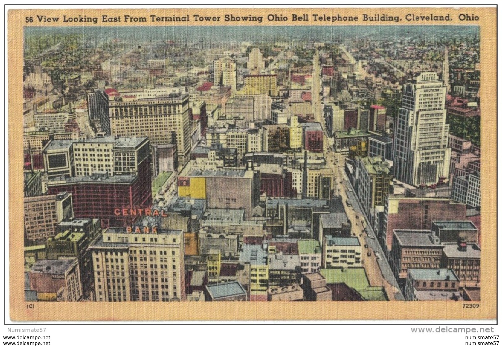 CPA CLEVELAND - View Looking East From Terminal Tower Showing Ohio Bell Telephone Building - Cleveland