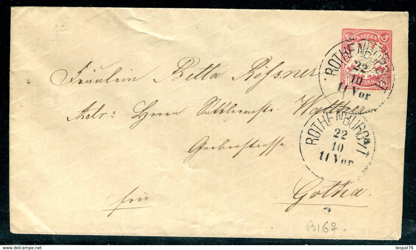 Allemagne - Entier Postal De Rothenburg Pour Gotha En 1884 - Altri & Non Classificati