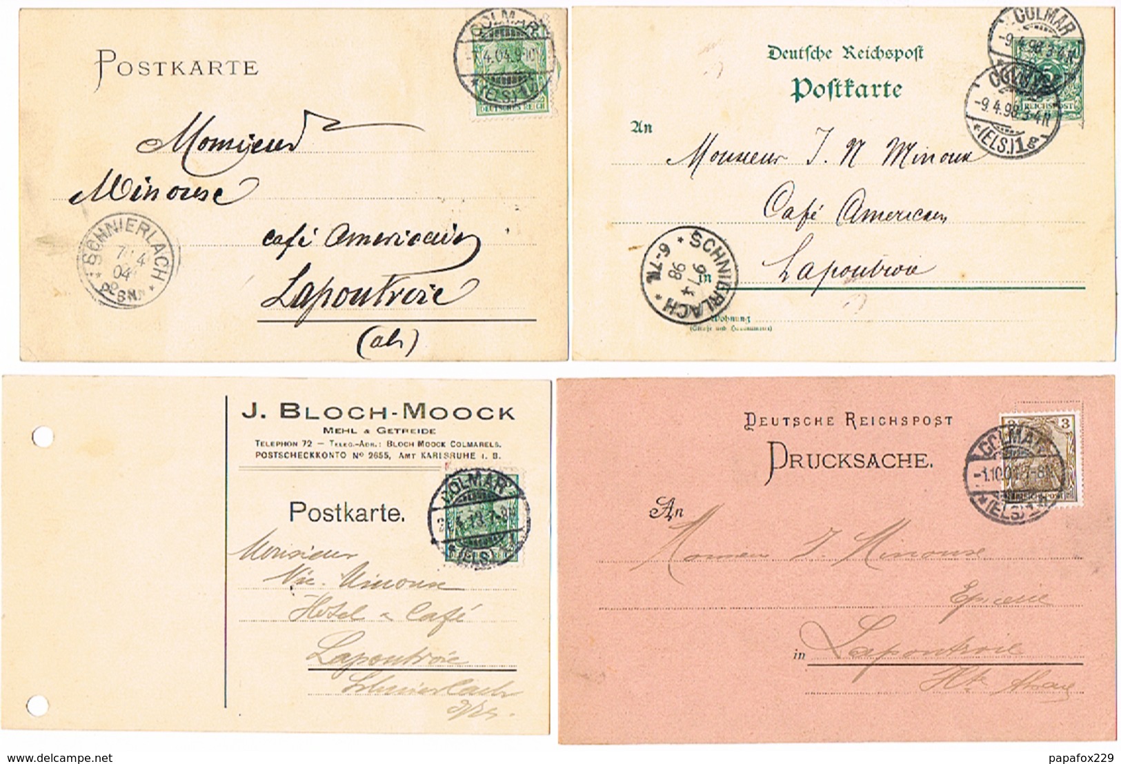 LOT COLMAR ENVELOPPES ENTIERS CP COMMERCIALES 1897 A 1944 Alsace Elsass - Non Classés