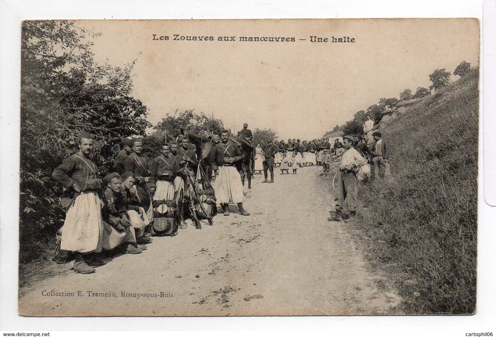 - CPA MILITAIRE - Les Zouaves Aux Manoeuvres 1914 - Une Halte (belle Animation) - Collection E. Tremeau - - Personnages