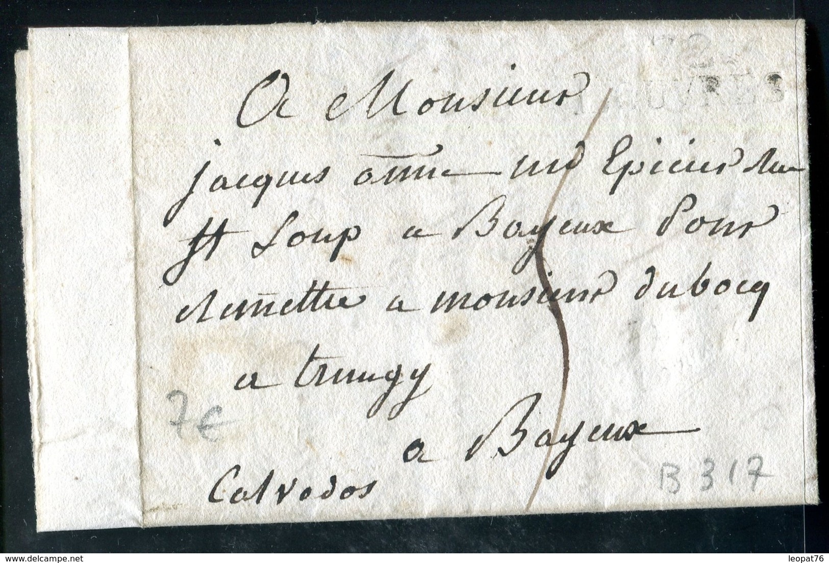 Lettre Avec Texte (scan Intérieur Sur Demande) De Louvres Pour Bayeux En 1819 - 1801-1848: Precursors XIX