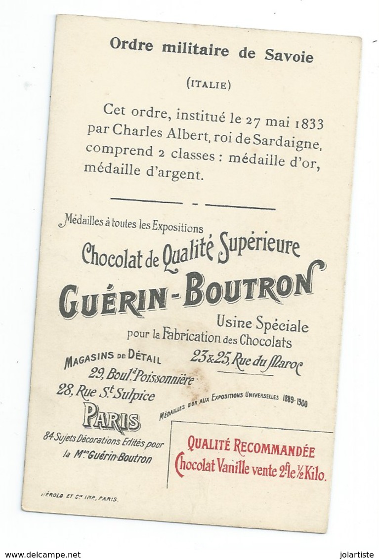 24 CHROMOS CHOCOLAT GUERIN BOUTRON Les Decorations Francaises Et Etrangeres N04 - Geschichte