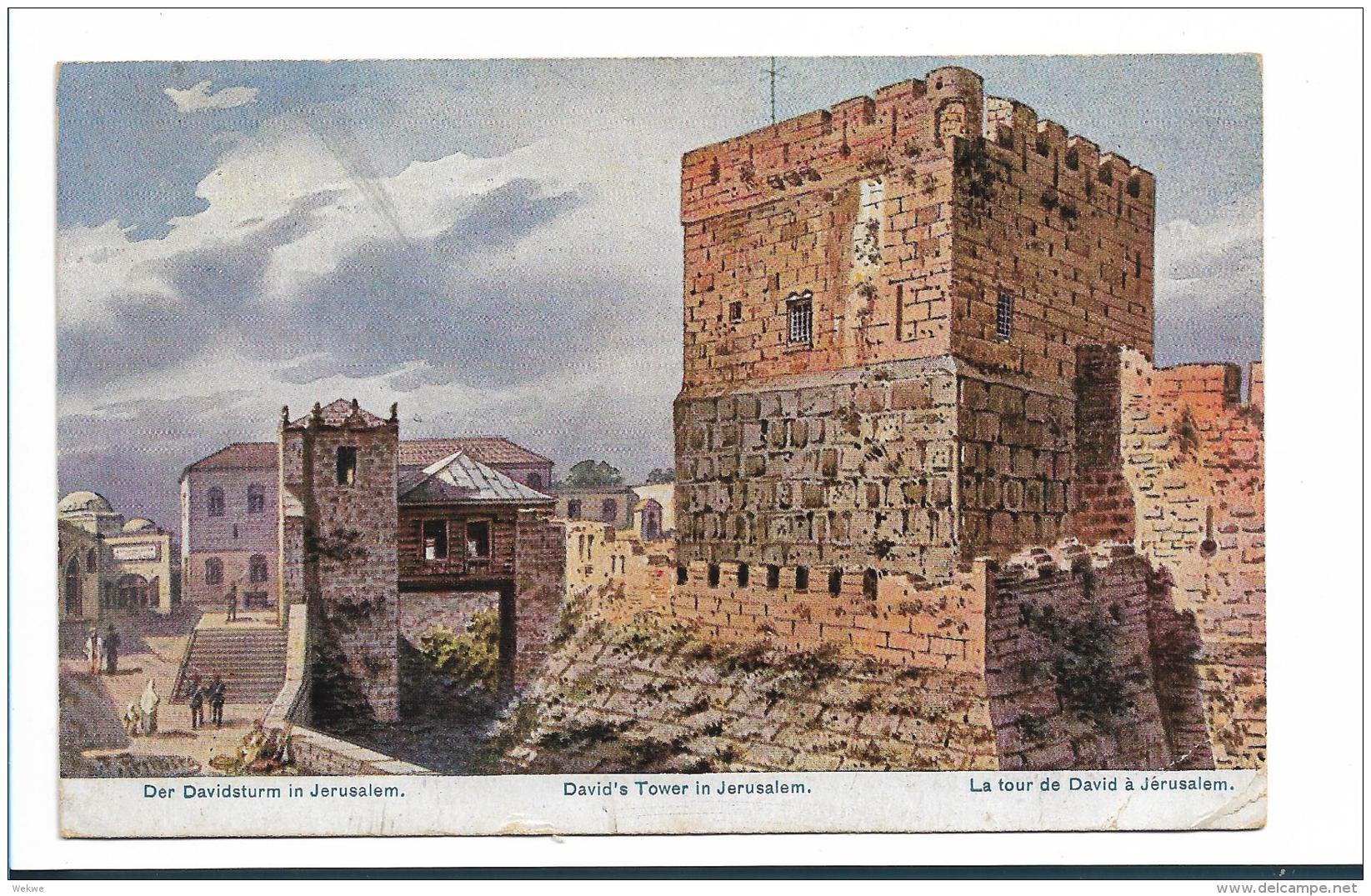 Lib039 / Bildkarte Jerusalem 1925 Per Bahnpost Bhamdoun - Libanon