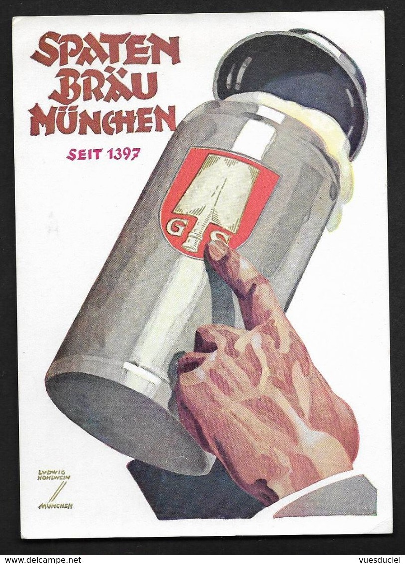 Bière Beer - Spaten Brau Munchen - Au Dos Cachet POUSSET Paris &  Trouville - Carte Postale Publicité - Publicité