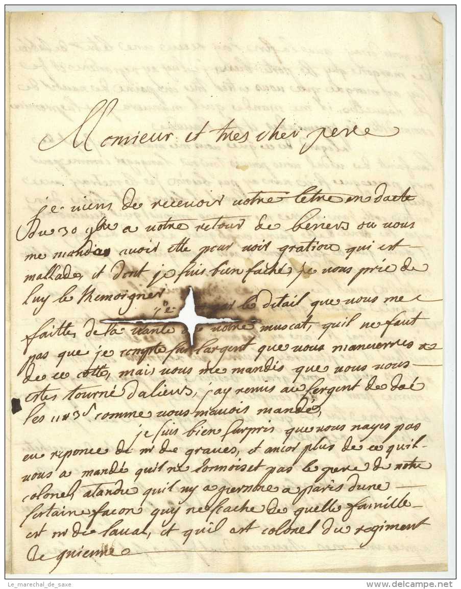 Guerre De La Succession D'Autriche 1747 SOSPELLO Alpes ARe D'ITALIE Pezenas Turin - Sellos De La Armada (antes De 1900)