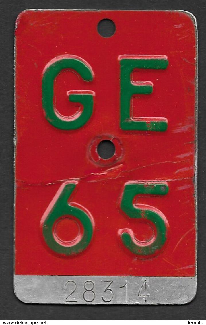 Velonummer Genf Genève GE 65 - Plaques D'immatriculation