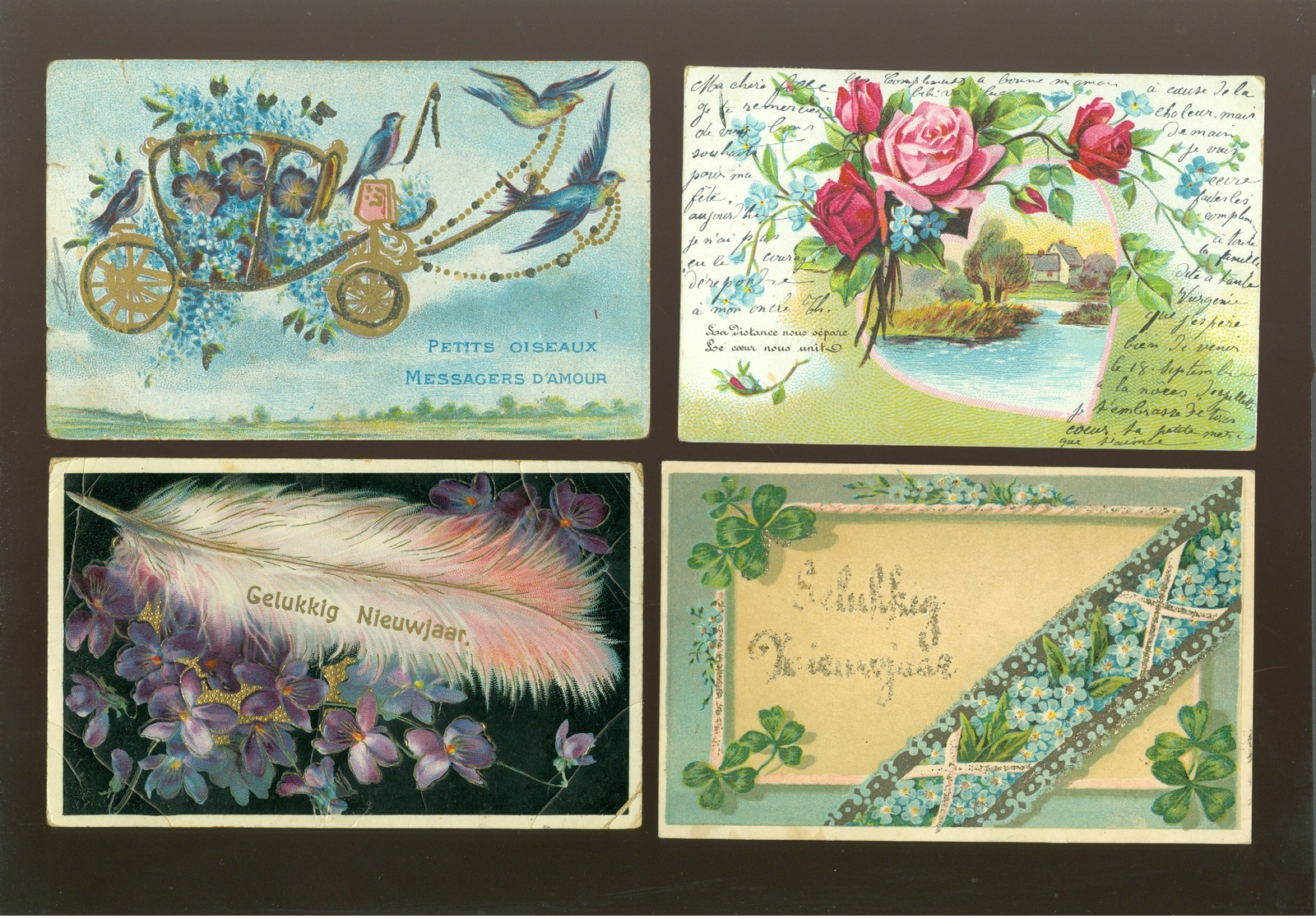 Beau lot de 60 cartes postales de fantaisie   Mooi lot 60 postkaarten van fantasie -  60 scans