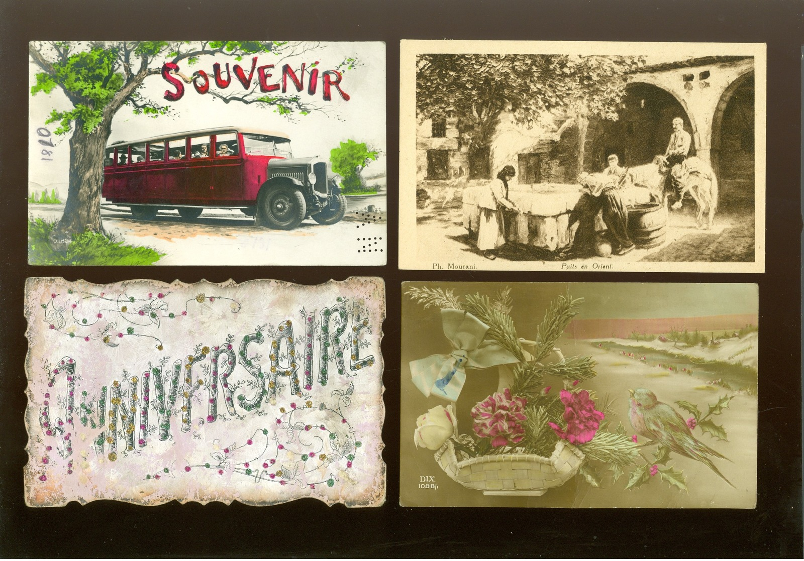 Beau lot de 60 cartes postales de fantaisie   Mooi lot 60 postkaarten van fantasie -  60 scans