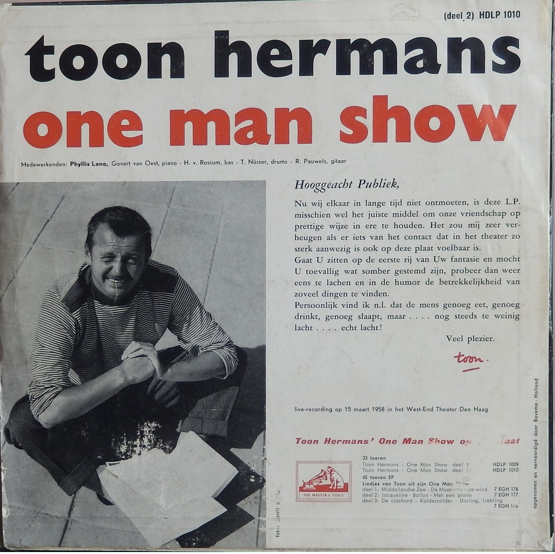 Toon Hermans 33t. 25cm HOLLANDE "one Man Show" - Sonstige - Niederländische Musik