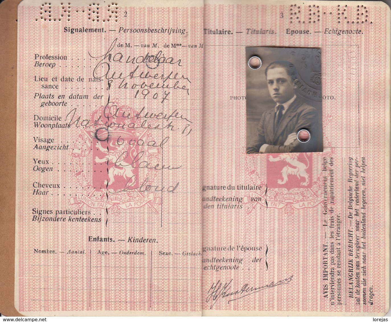 Belgium , Belgique , Belgie Passport ,  Reisepass , Paspoort , Passeporta , Reispas 1929 - Documents Historiques