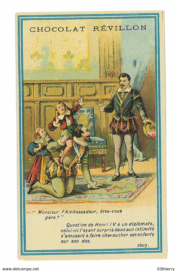 CHROMO IMAGE CHOCOLAT REVILLON HENRI IV ET SES ENFANTS - Revillon