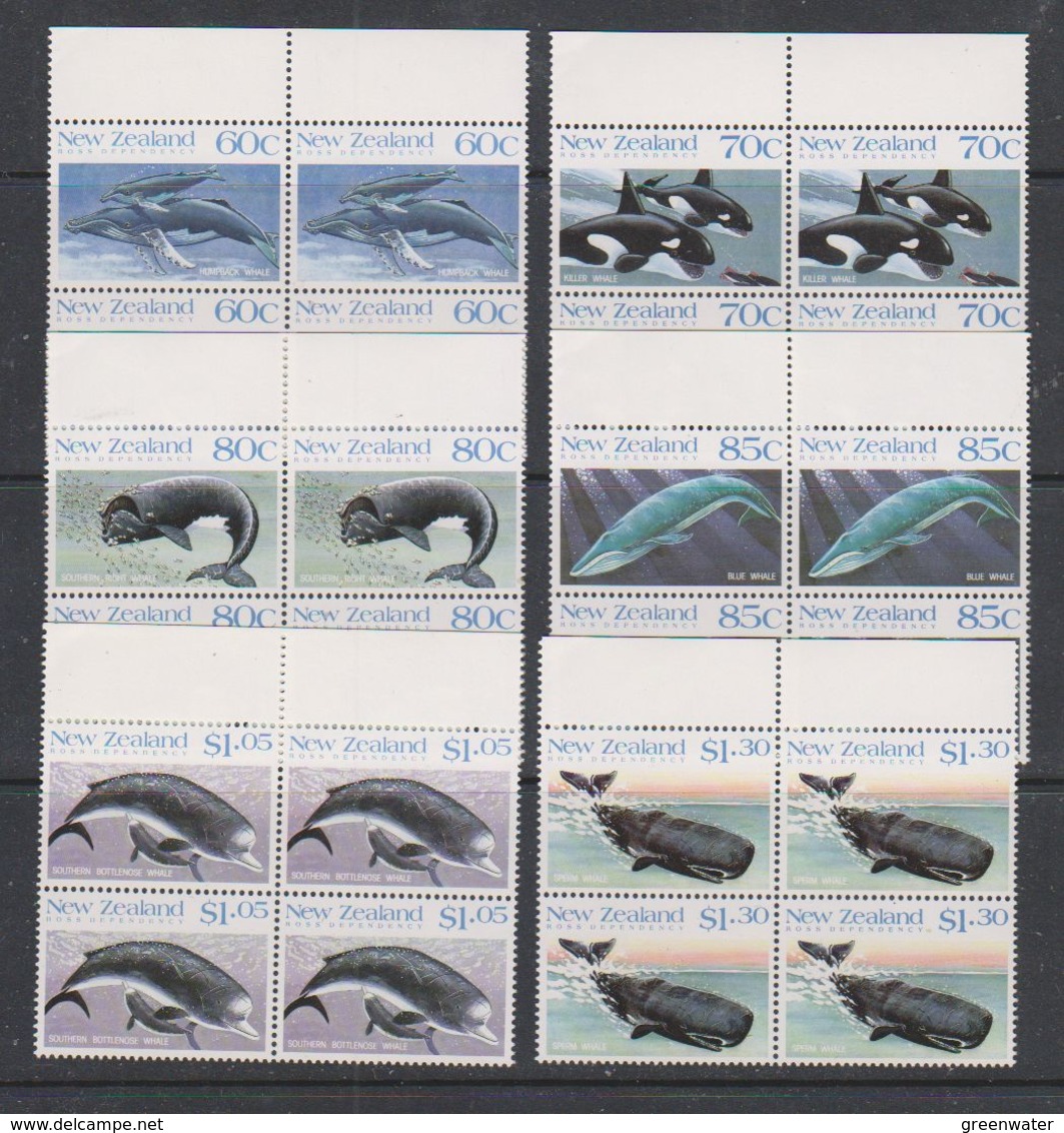 Ross Dependency 1988 Whales 6v Bl Of 4 (+margin) ** Mnh (39836B) - Ongebruikt