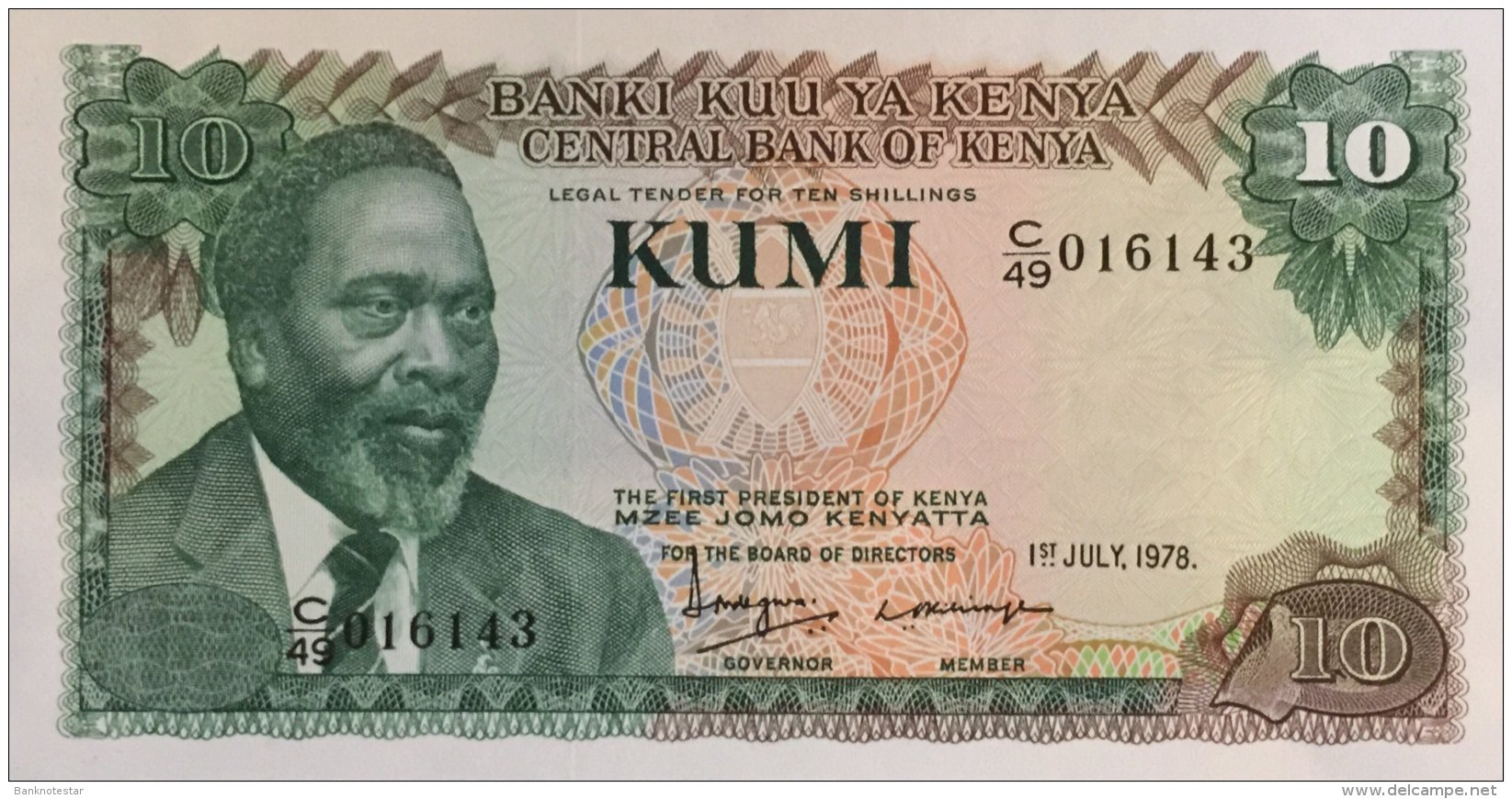 Kenya 10 Shillings, P-16 (1.7.1978) - UNC - Kenia